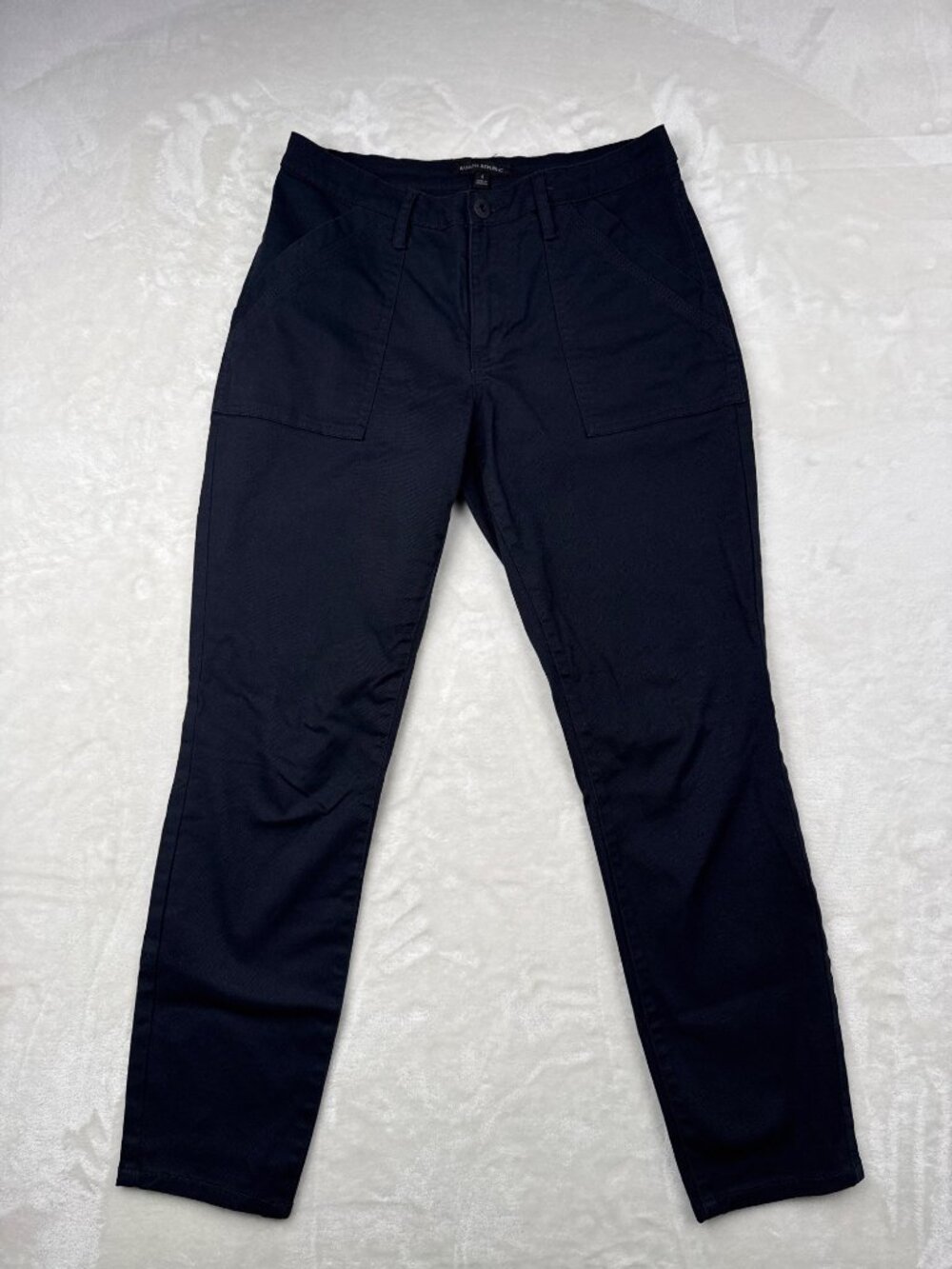 Banana Republic Womens Navy Tapered Pants Size 4 Cotton Stretch
